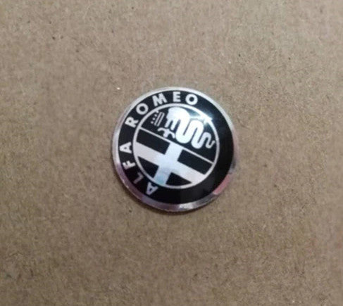 1-Piece Pack 15mm for Alfa Romeo Black Car Remote Keychain Sticker Badge Logo