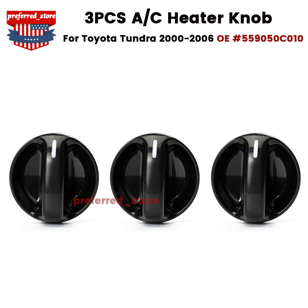 3 for Toyota Tundra 2000-2006 Heater A/C Climate Control Knob Switch 55905-0C010 Q