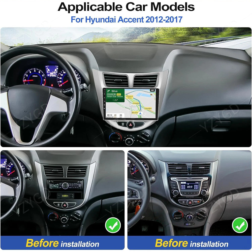 Apple CarPlay for Hyundai Accent 2012-2017 Car Radio GPS Navi Multimedia Screen