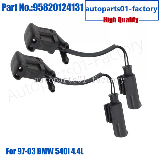 2PCS Windshield Washer Nozzles with Heating 61668361042 for 97-03 for BMW 540i 4.4L