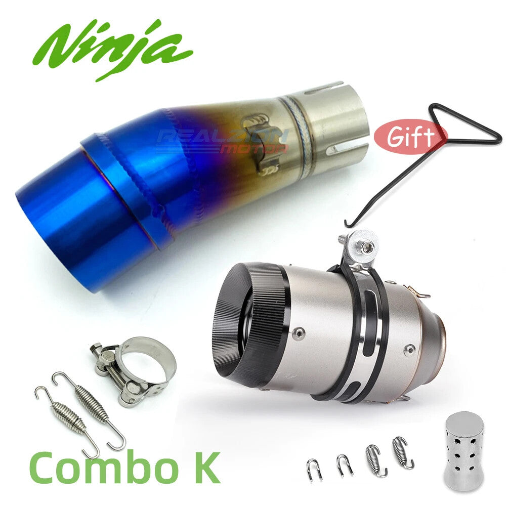 Middle Pipe Exhaust Muffler 51mm Tail Pipe Motorcycle Escape Link Pipe For Kawas