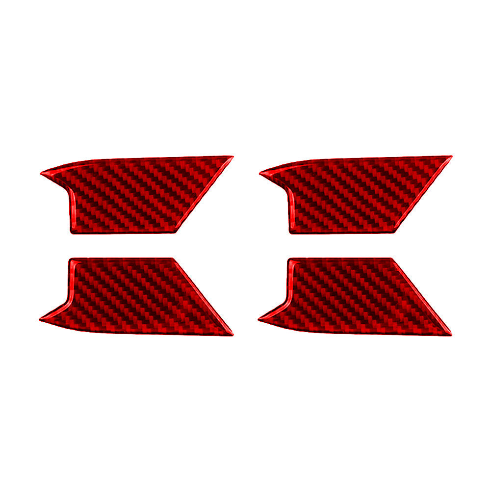 2X Red Carbon Fiber Window Lift Control Cover Trim for RAM Promaster 2014-2021 v