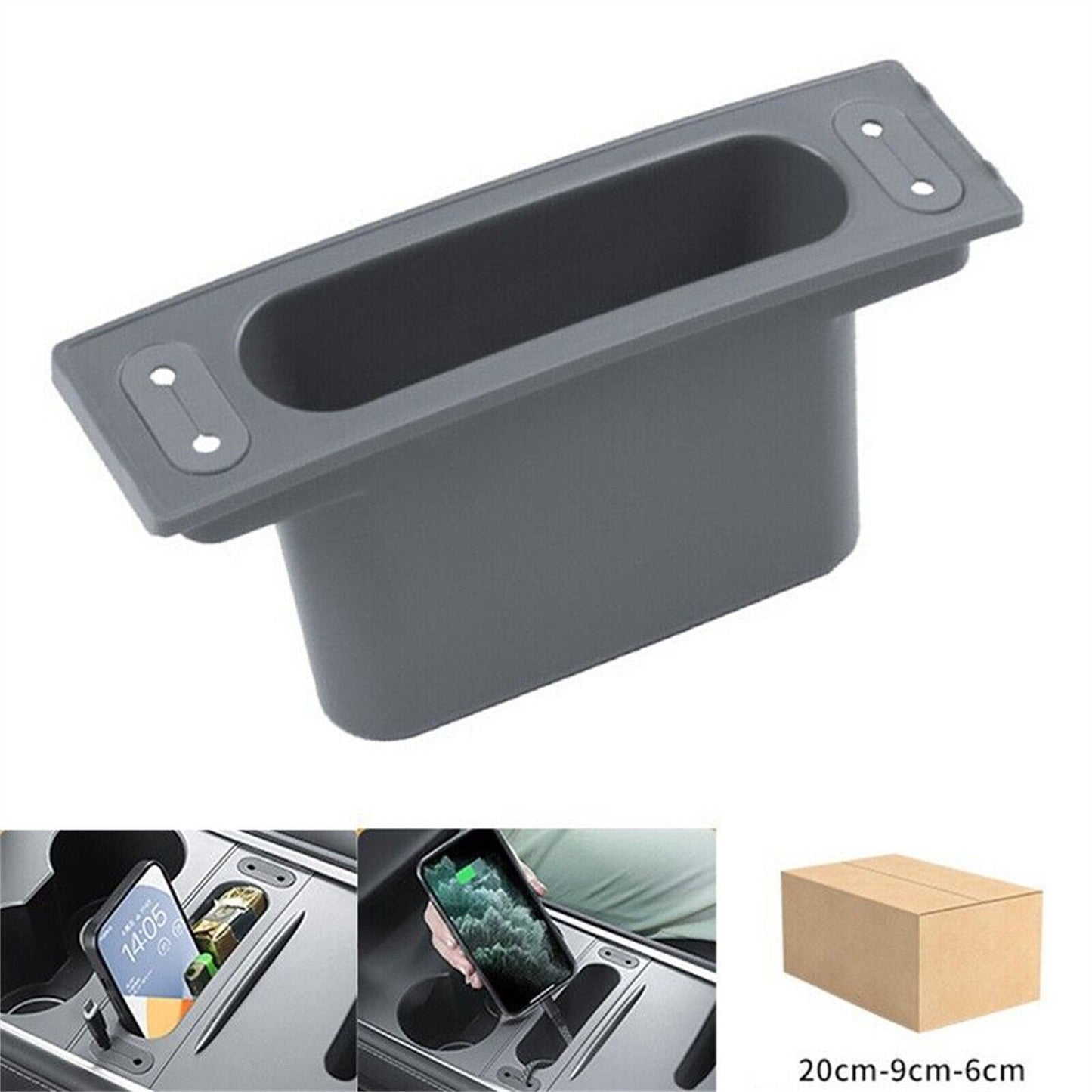 Gray ABS armrest storage box repair parts suitable for Model 3/Y- n
