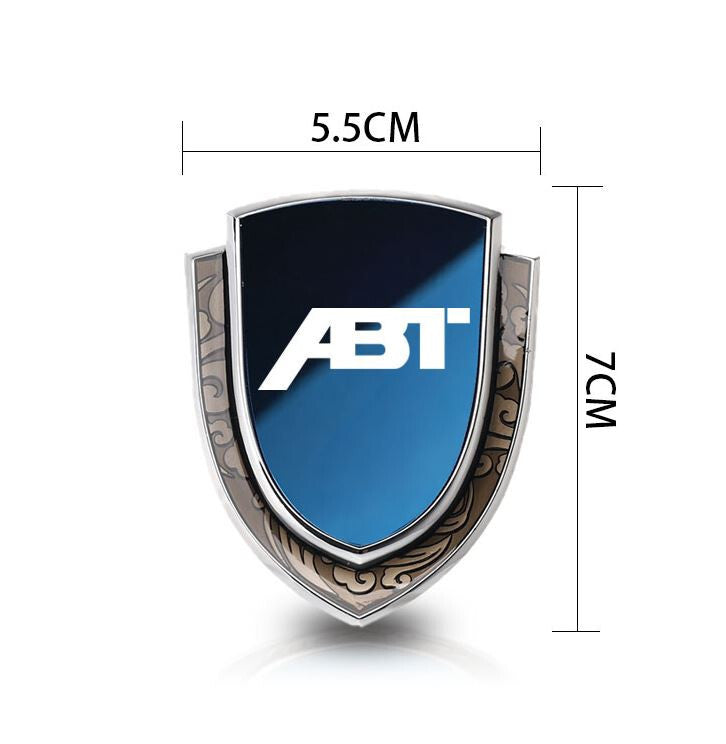 Car Side Fender Rear Trunk Badge Sticker Silver Metallic 3D for - v