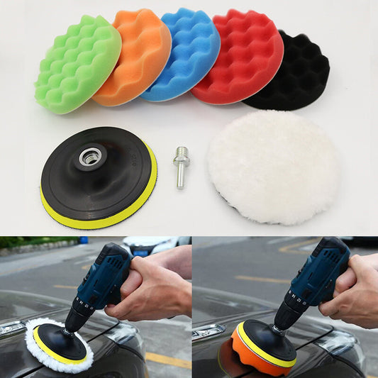 8Pcs 5inch Car Buffing Pads Polishing for Drill Sponge Kit Waxing Foam Polishing Q