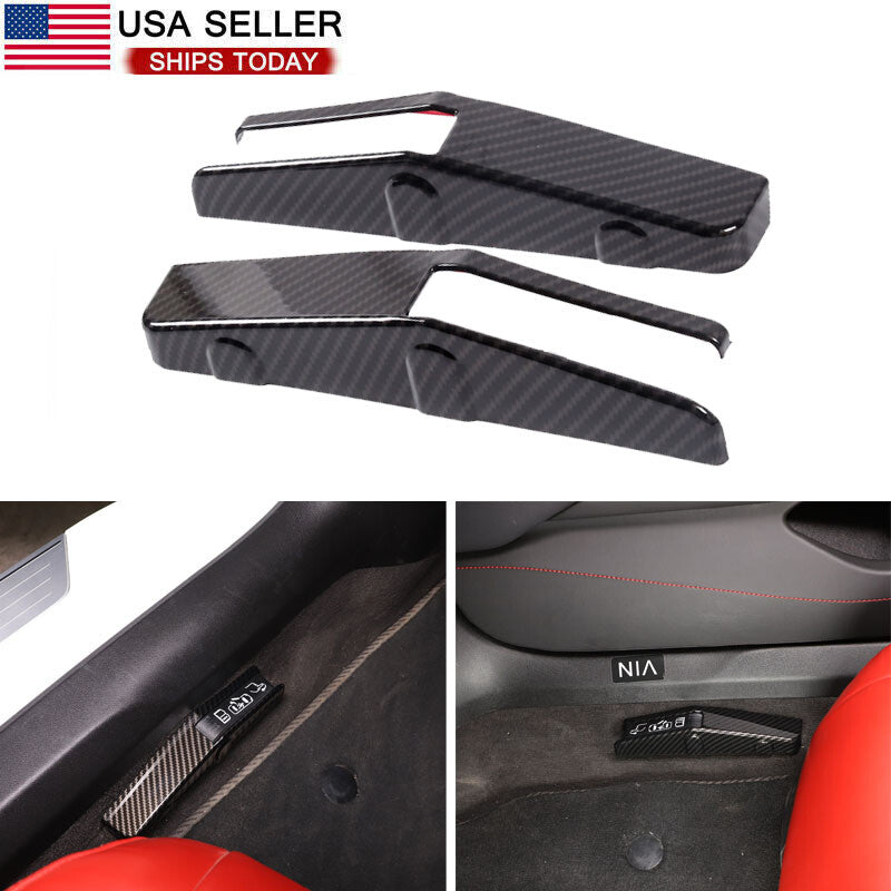 Forced door opening switch cover trim carbon fiber ABS fits 2020-23 for Corvette C8- n