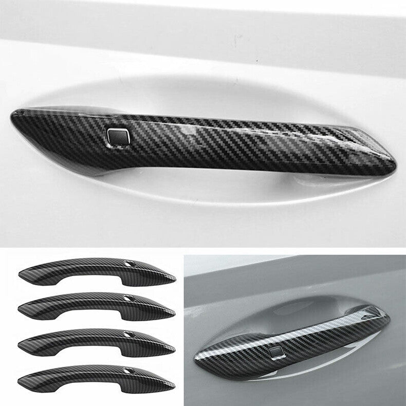 for Hyundai Sonata 2020-23 Carbon Fiber Car Exterior Side Door Handle Cover Trim