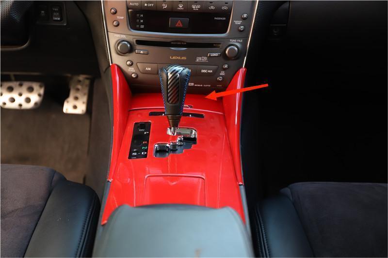 Console Storage Box Cover Trim Decoration Fit for Lexus IS 2006-2011 Bright Red