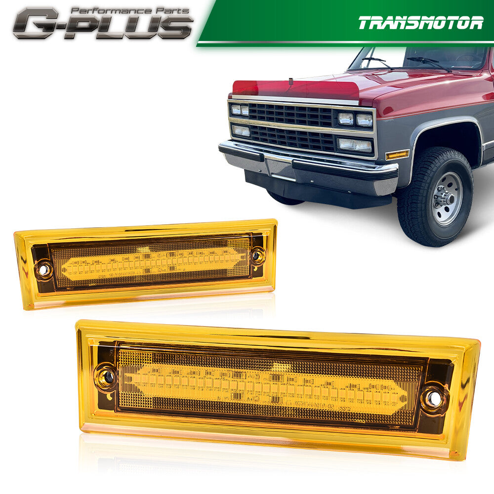 Fits 81-91 for GMC C/K Suburban Blazer Jimmy Amber LED Side Marker Lights - v