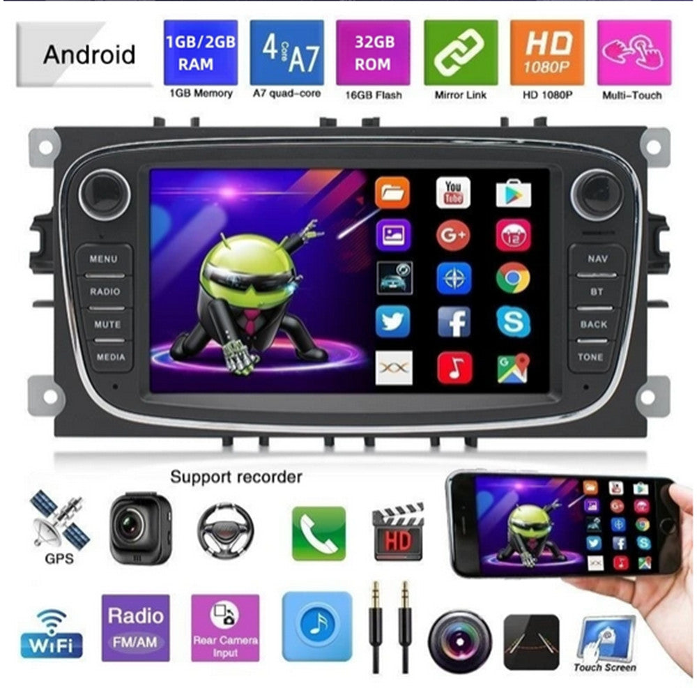 Touch Screen 2Din Car Stereo Radio GPS For Carplay Fit for Ford Focus 2004-2012