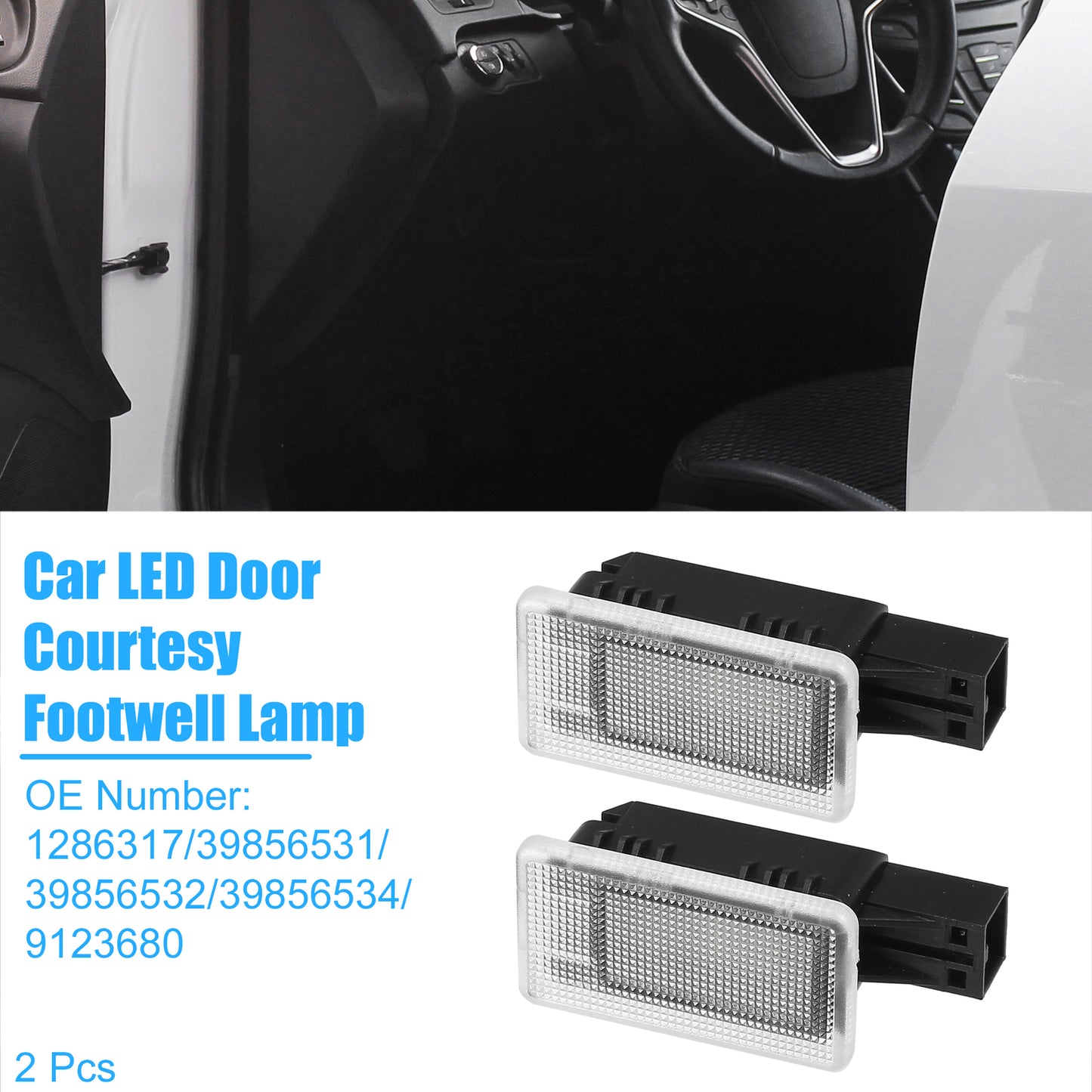 2Pcs Car LED Door Courtesy Footwell Lamp No.1286317 for Volvo S60 2011-2016