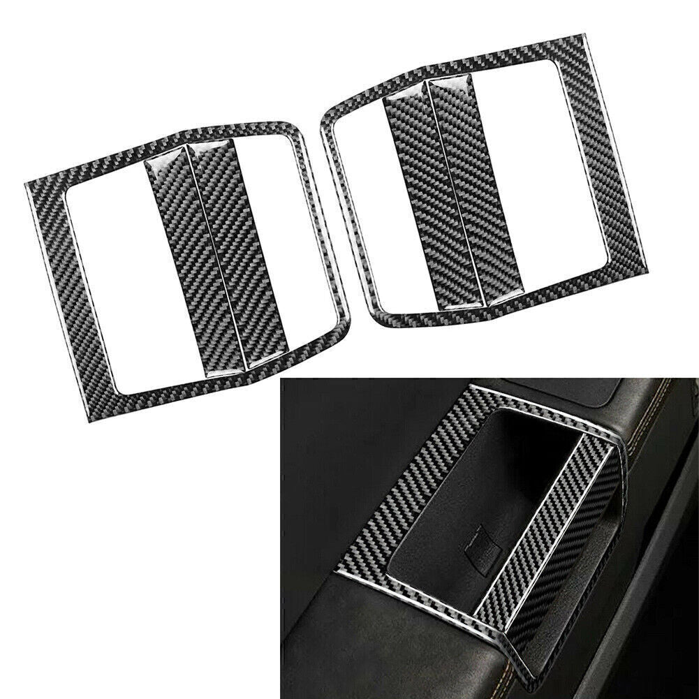 for Dodge for Challenger 08-2014 Carbon Fiber Interior Door Pusher Panel Cover Trims