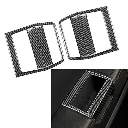 for Dodge for Challenger 08-2014 Carbon Fiber Interior Door Pusher Panel Cover Trims