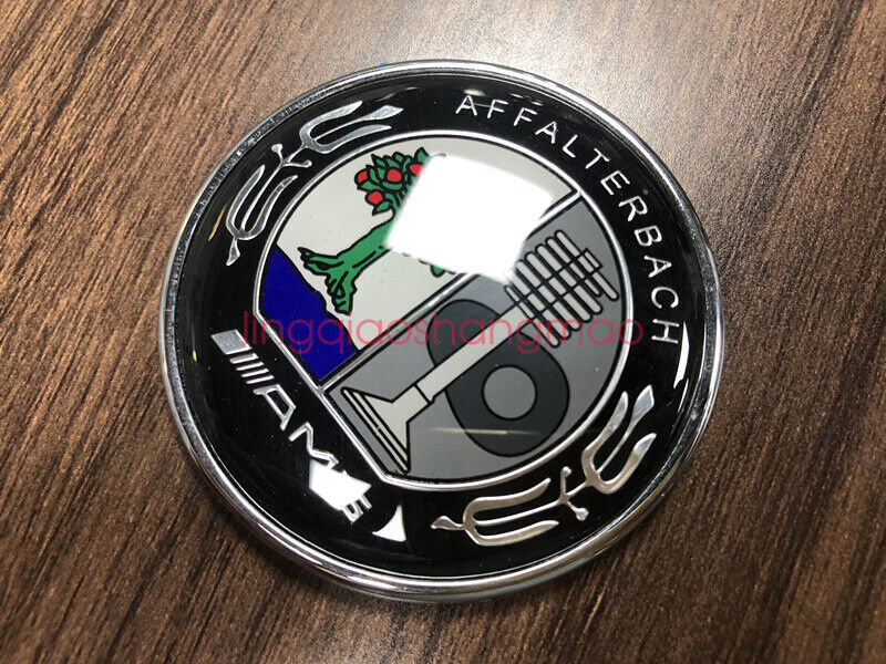 Front AMG Emblem Color Apple Tree Flat Hood Badge FOR AMG Affalterbach