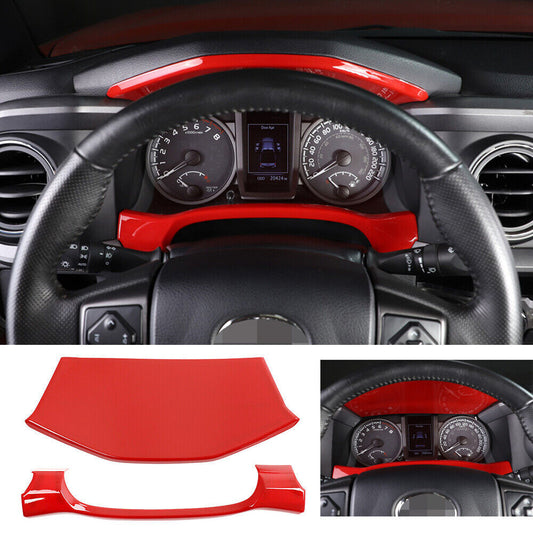 Red ABS Interior Dashboard Decorative Cover Trim Fit For Tyota Tcoma 2016-2020