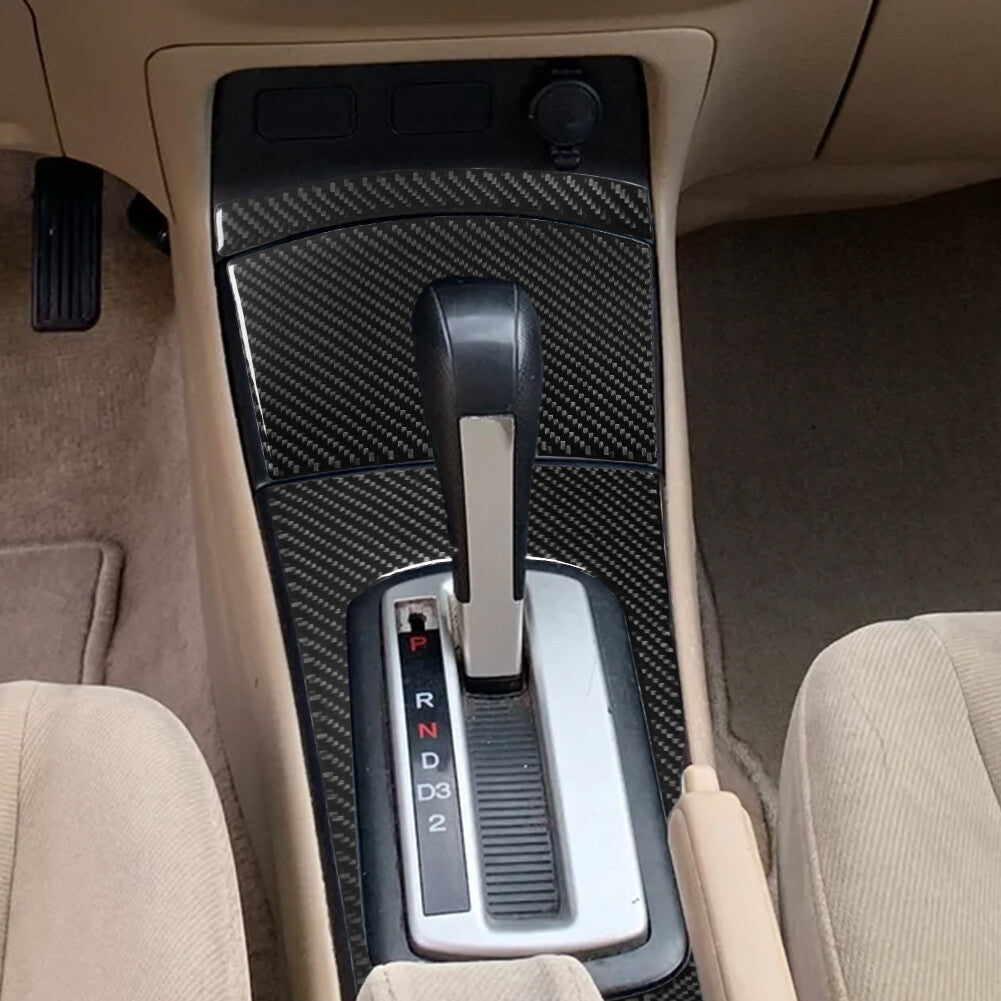 3x Carbon Fiber Interior Automatic Gear Shiift Panel Cover Trim for Honda for Civic