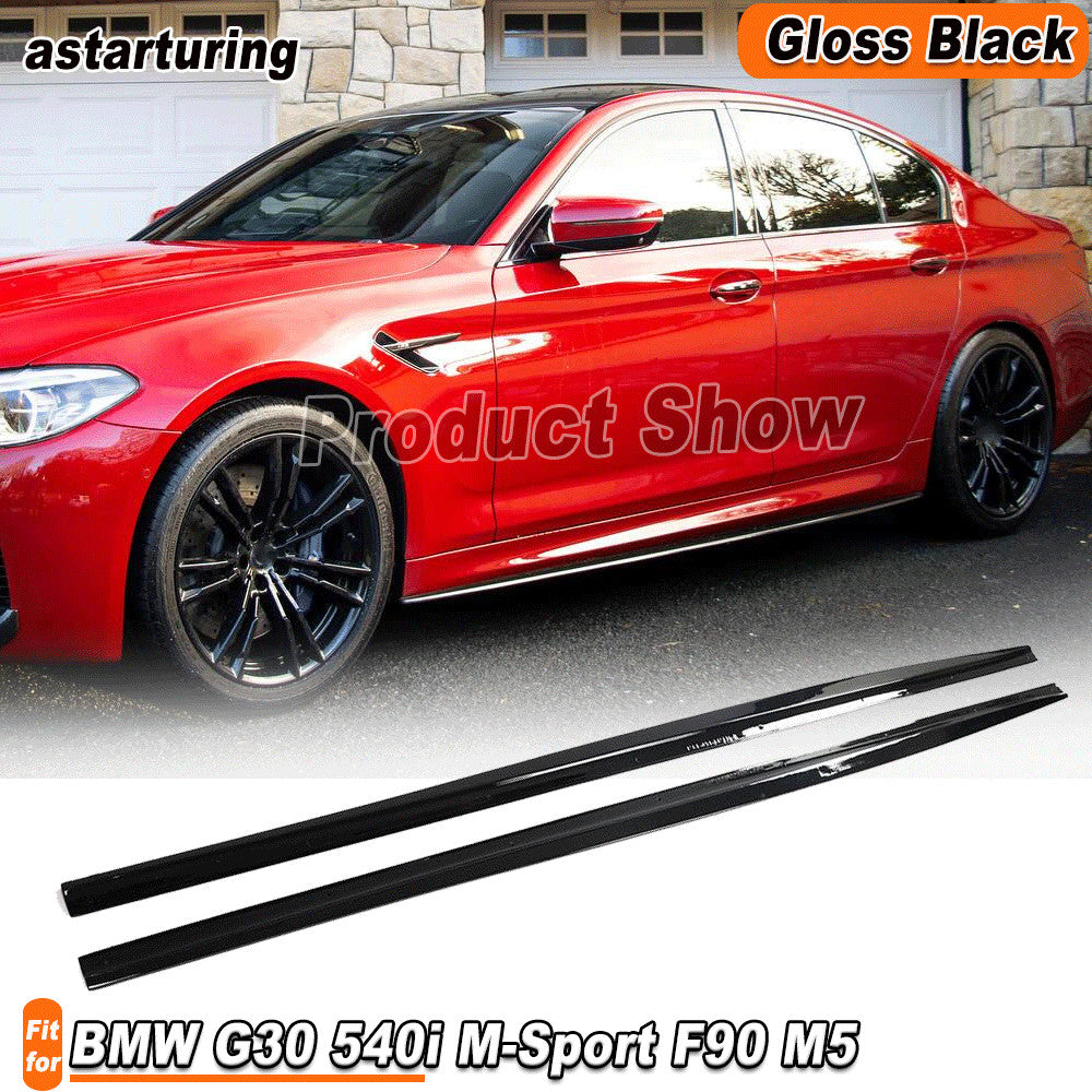 Gloss Black Side Skirt Extension Lips for BMW G30 540i M-Sport F90 M5 2017-2022