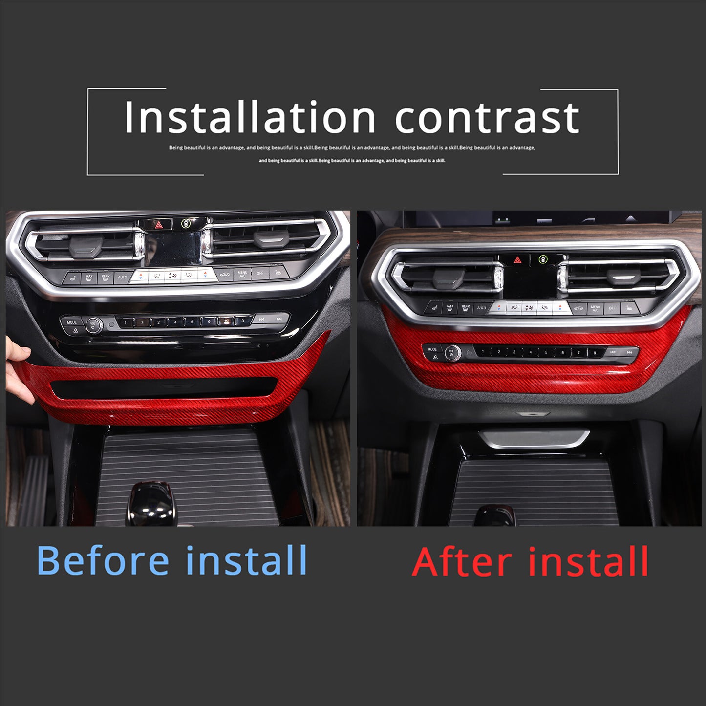 Red Carbon Fiber Door Lock Switch Button Trim for C8 for Corvette Stingray 2020 - 2023- v