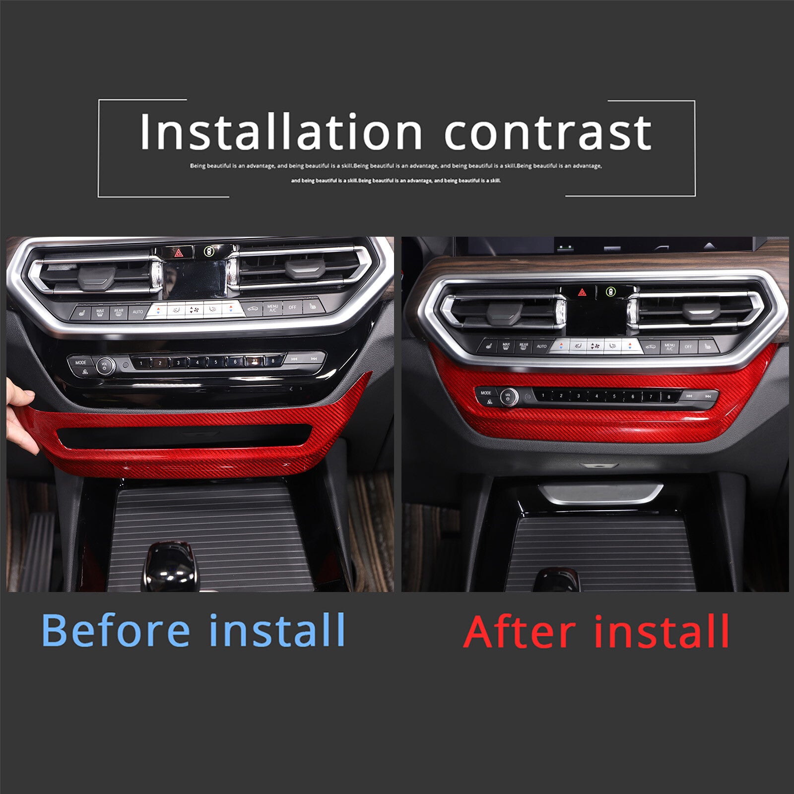 Red Carbon Fiber Door Lock Switch Button Trim for C8 for Corvette Stingray 2020 - 2023- v