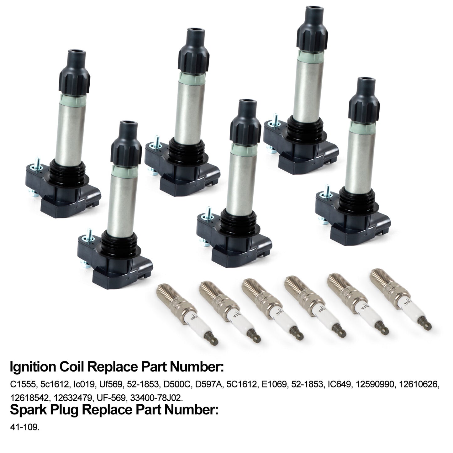 6 Ignition Coils +6 Iridium Spark Plugs Fits for Buick V6 3.6L UF569 n