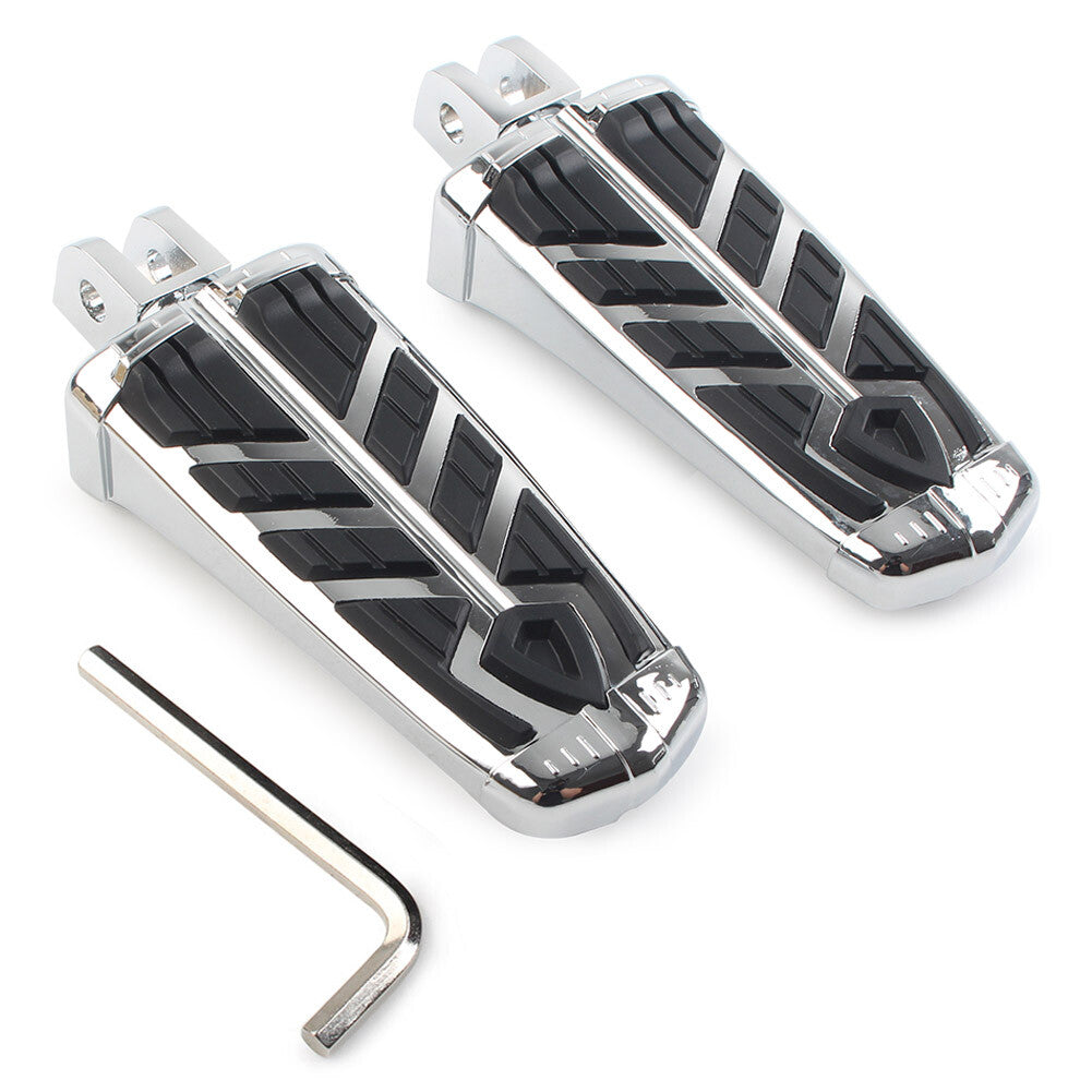 Pair Foot Pegs Footrests Footpegs for Honda CBR900RR Interceptor VFR800 Chrome