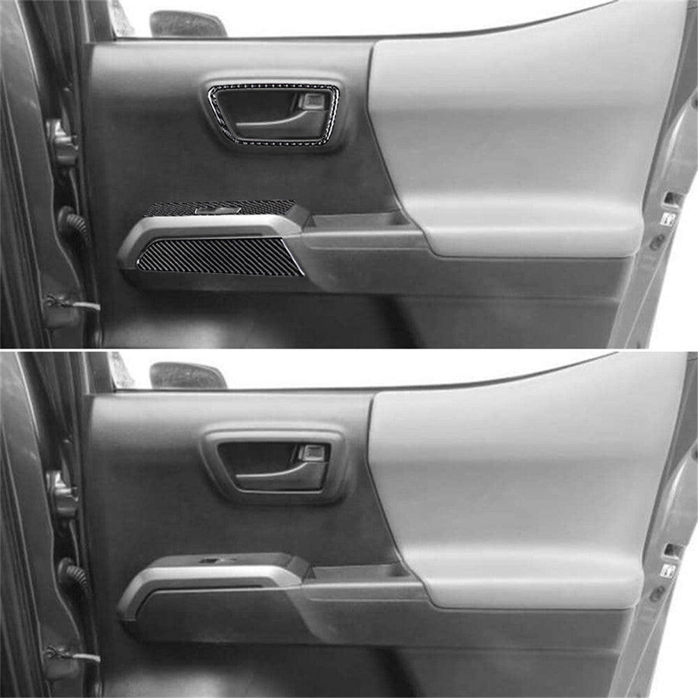 10x for Toyota Tacoma 2016-2021 Carbon Fiber Interior Rear Door Panel Cover Trim
