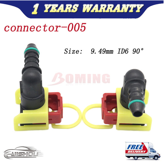 9.49mm ID6 90¡ã Car Fuel Line Hose Pipe Coupler Quick Release Connector 2PCS New Q