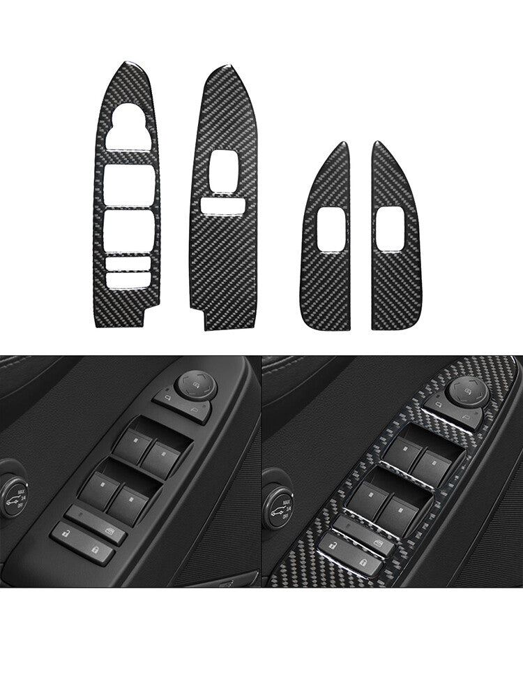 4Pcs Window Lift Panel Trim Cover Carbon Fiber for CADILLAC CTS SPORT 2008-UP