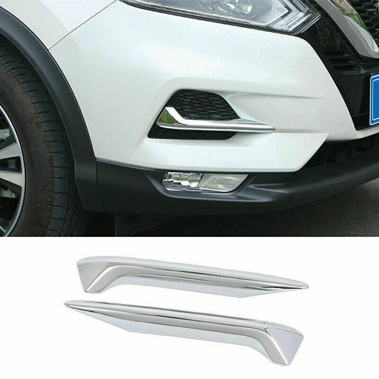 2P for Nissan Rogue Sport 2017-2022 ABS Chrome Front Fog Light Lamp Strips Trim