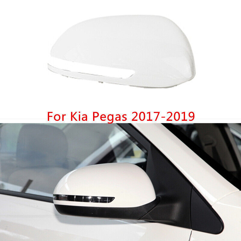White Right Side Rearview Mirror Shell Cover Cap for Kia Pegas 2017 2018-2019