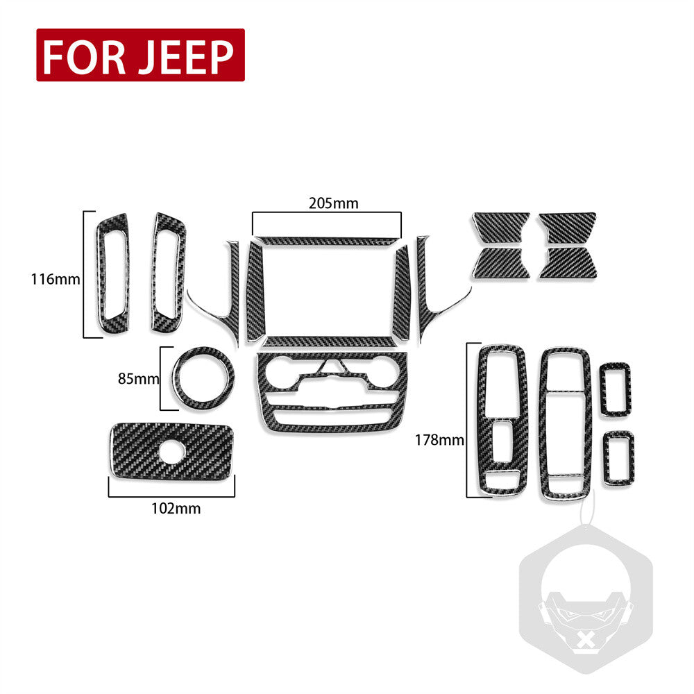 for Jeep Grand Cherokee 2011-2020 Carbon Fiber Interior Full Set Kit Cover 19PCS