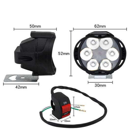 12V LED Spot Light Headlight Fog Driving Lamp for Motorcycles Offroad Truck UTV v