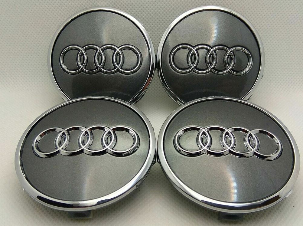 4 Piece Set 146mm for Audi Grey Wheel Center Cap Hubcap Rim Cap Badge 8N0601165A - v