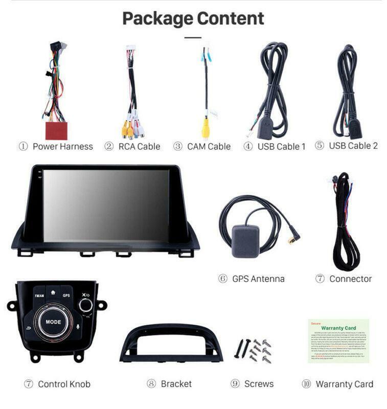 9 2Din Android 8.1 Car Radio Stereo GPS MP5 1GB+16GB 3G for Mazda 3 Axela 13-18