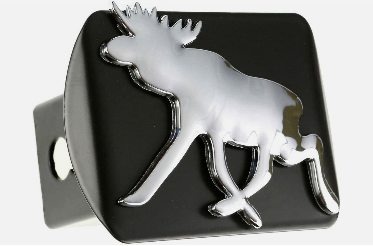 Car mount plug cap trailer tow receiver 2-inch black chrome moose for Cadillac