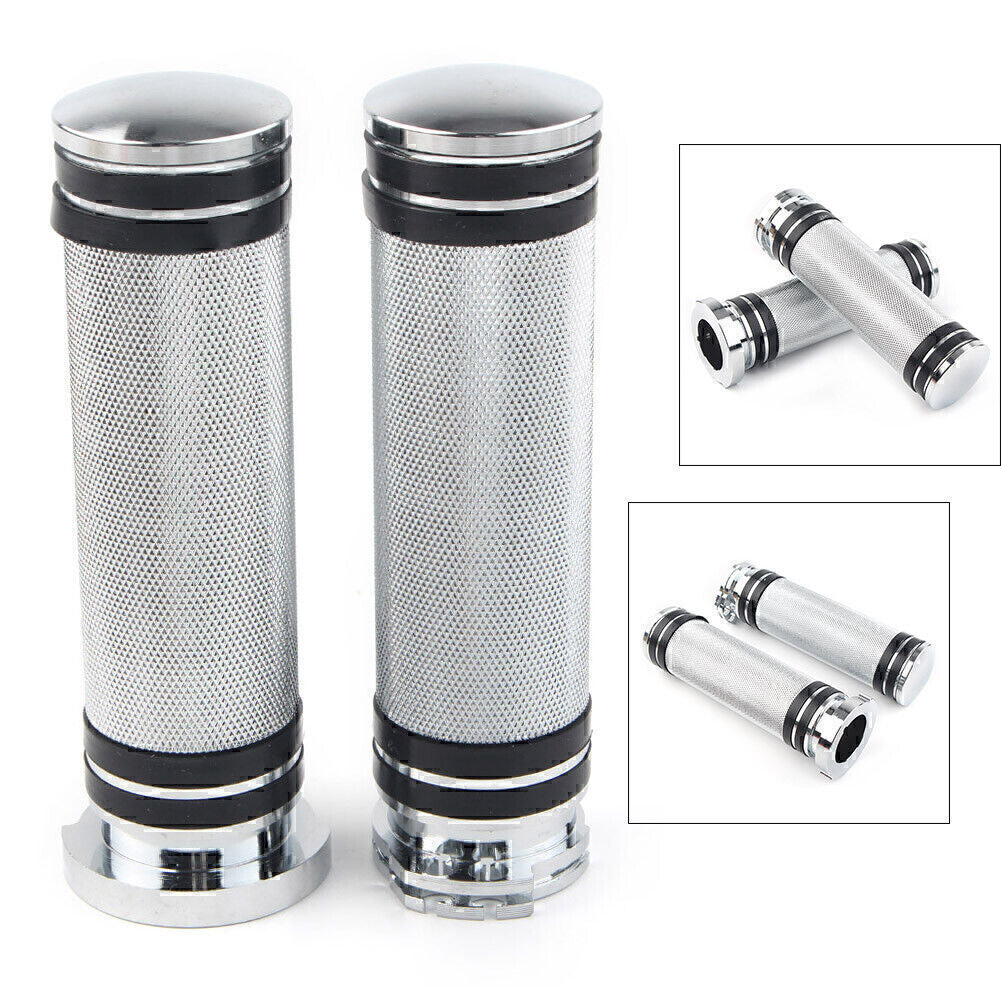 Handlebar Hand Grips Fit Sportster Dyna Softail Touring V-Rod Motor 1inch Chrome Q
