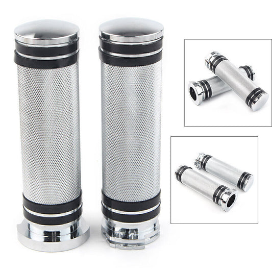 Handlebar Hand Grips Fit Sportster Dyna Softail Touring V-Rod Motor 1inch Chrome Q