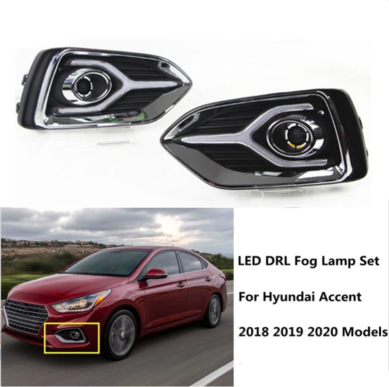 Fit for Hyundai Accent 18-2021 LED Daytime running lights DRL turn signal lights
