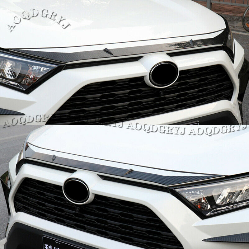 Carbon Fiber Front Grill Grille Engine Hood Protector for TOYOTA RAV4 2019-2023
