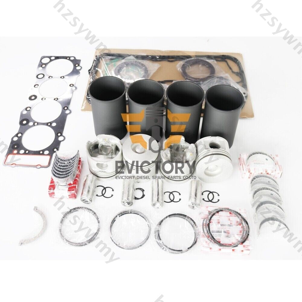 Reconstruction and overhaul kit for piston cylinder liners, gaskets, and bearings suitable for ISUZU 4HG1-T 4HG1T-