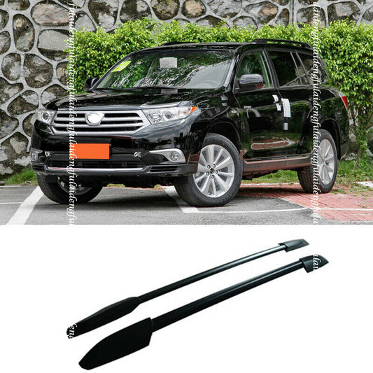 2P Black Baggage Luggage Roof Rack Rails Bar for Toyota Highlander 2008-2013