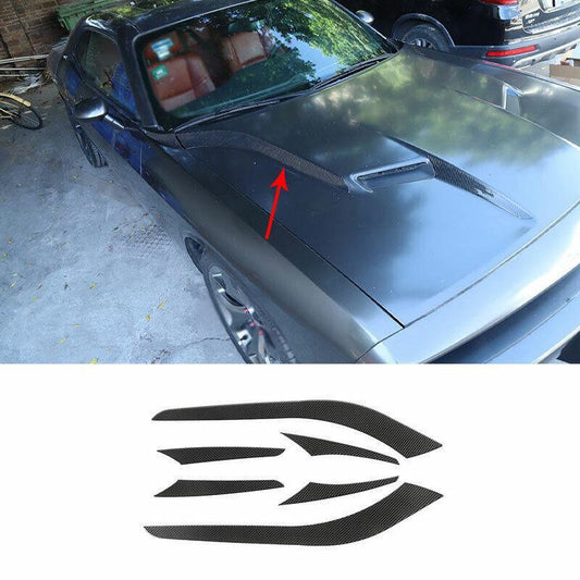 for Dodge for Challenger 2015-2021 Carbon Fiber Front Grille Grill Engine Hood Strip