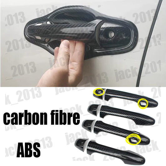 Carbon Fibre Door Handle Cover Trim for Smart holes For 2015-2019 for Toyota Highlander