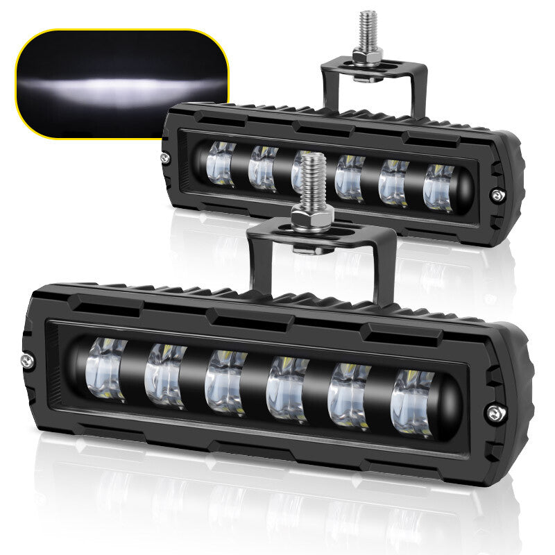 2X 6inch LED Work Light Bar 7D Driving Spot Flood Pods Fog Lamp Offroad SUV ATV