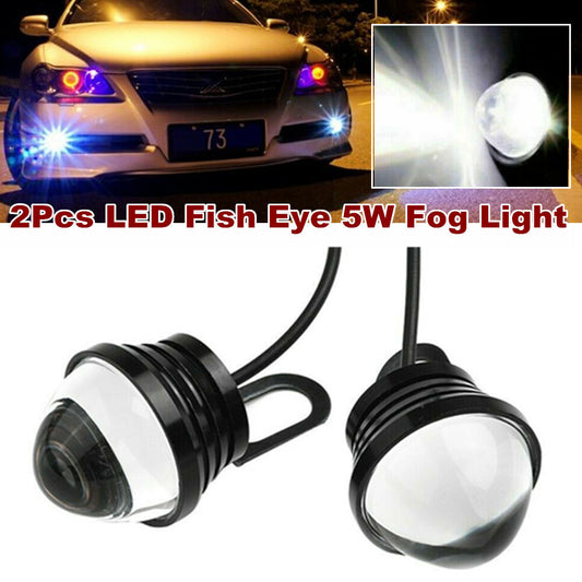 2-Piece LED Fisheye 5W Car SUV Driving Fog Light Daytime Running DRL Bulb Kit n