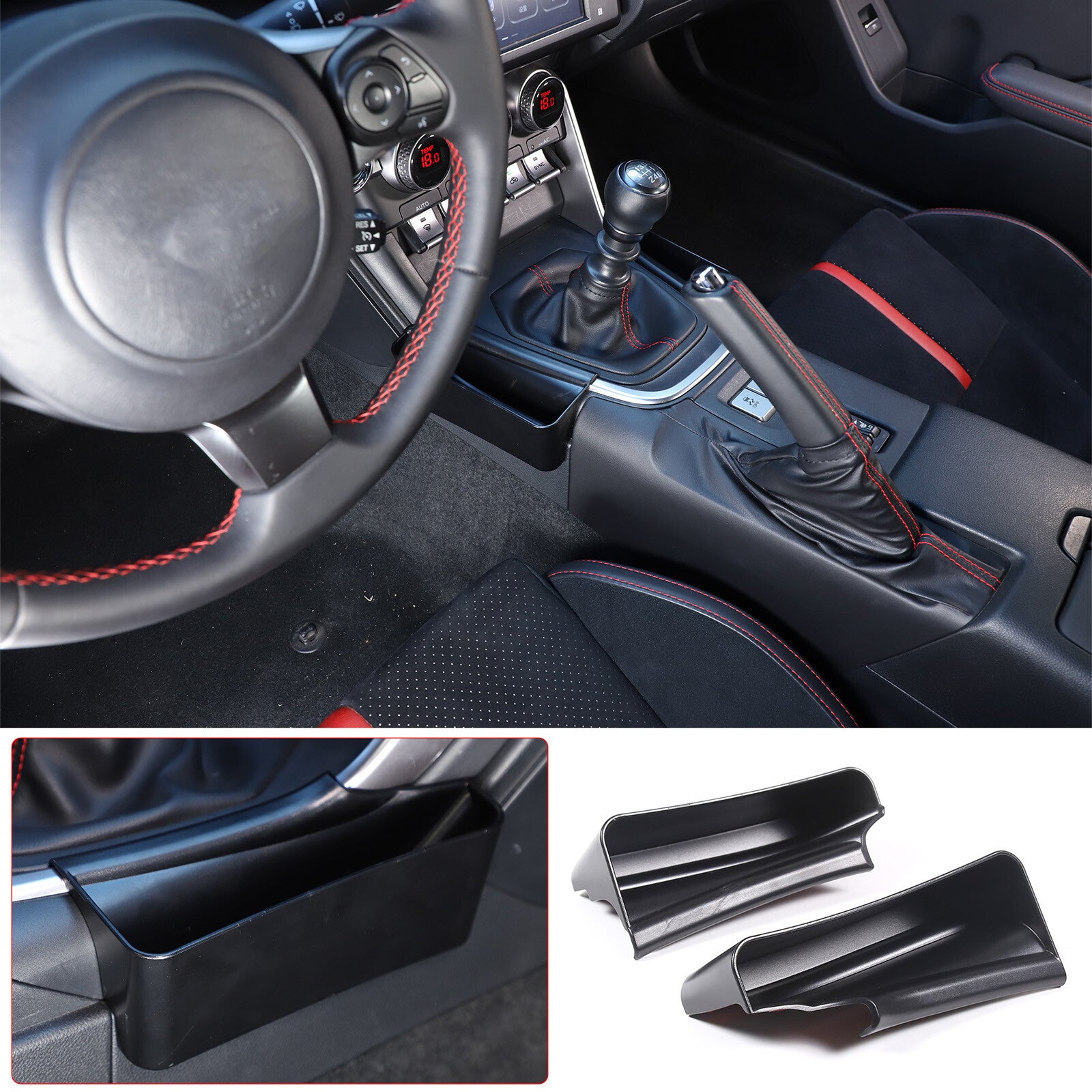 ABS, red center console side knee panel trim for Corvette C8 2020-2023
