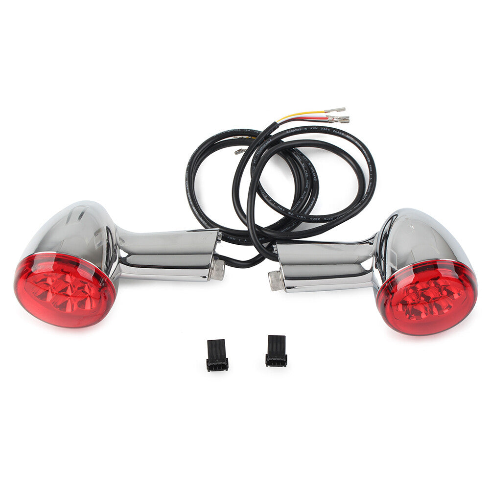 LED Blinker hint for Harley Sportster XL 883 1200 1992-2022 Chrom + Rot