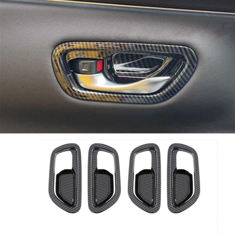 Red Carbon Fiber Automatic Gear Console Cover Trim for Chrysler 200 2011-2014 v
