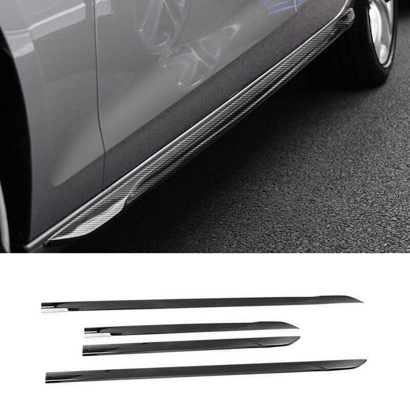 for Audi A4 B9 2020-2024 Carbon Fiber Style Door Body Side Molding Cover Trim 4P