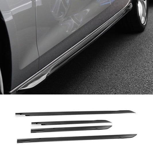 for Audi A4 B9 2020-2024 Carbon Fiber Style Door Body Side Molding Cover Trim 4P